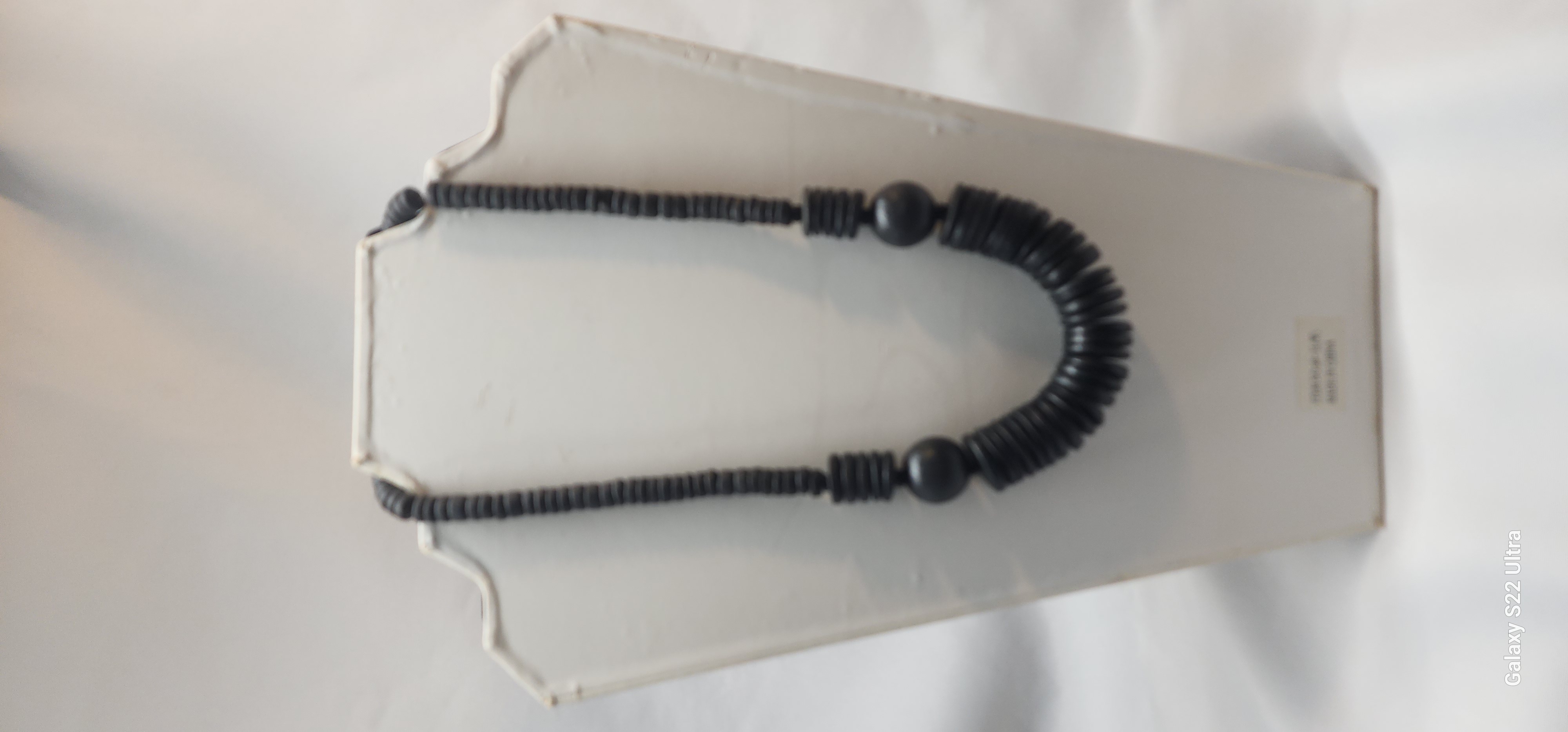 Black Beaded Statement Necklace