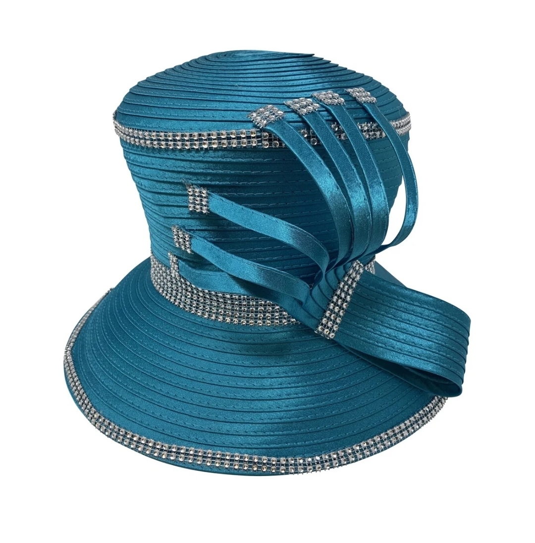 Elegant Teal Church Hat