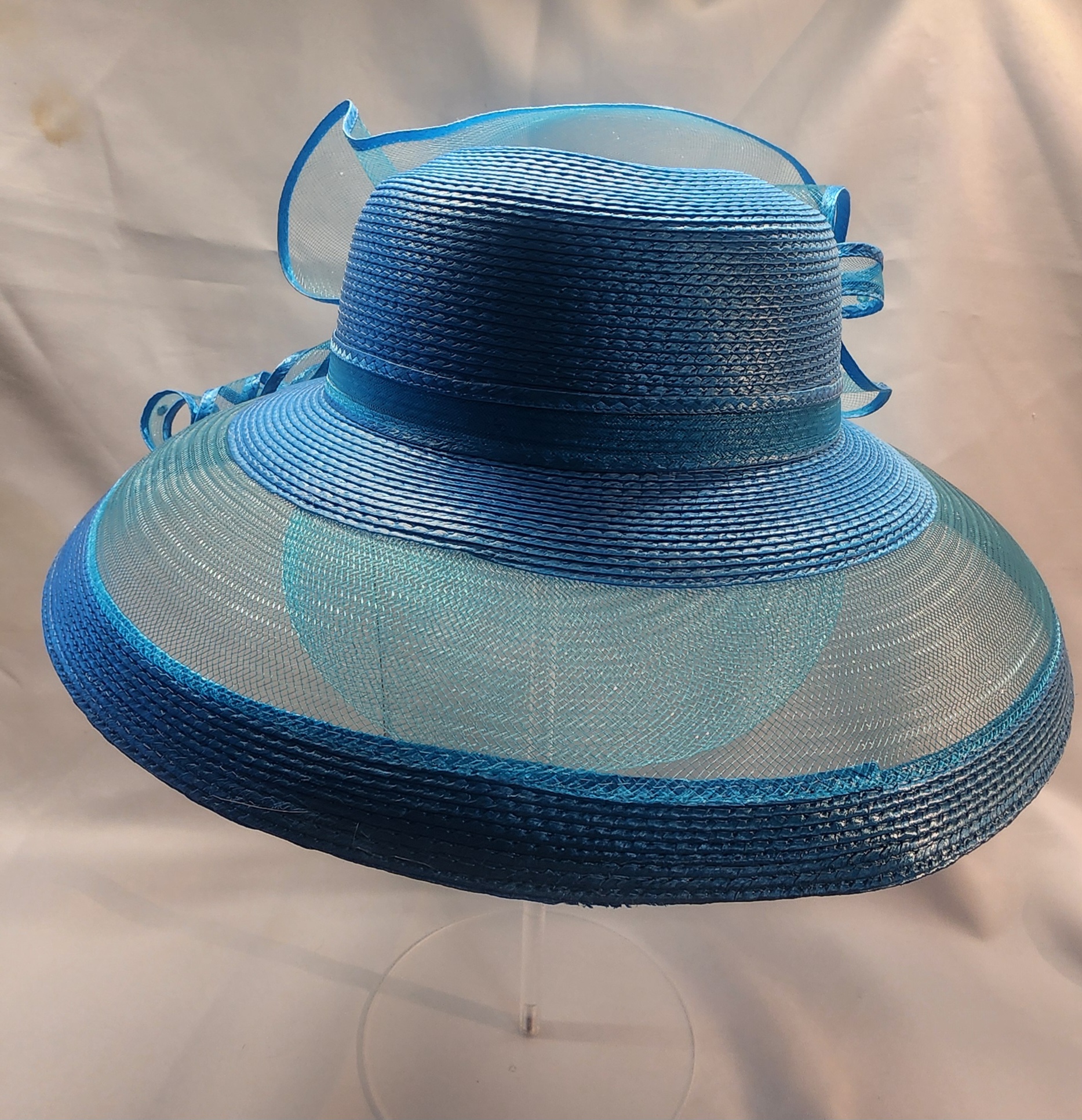 Elegant Wide-Brim Blue Sun Hat
