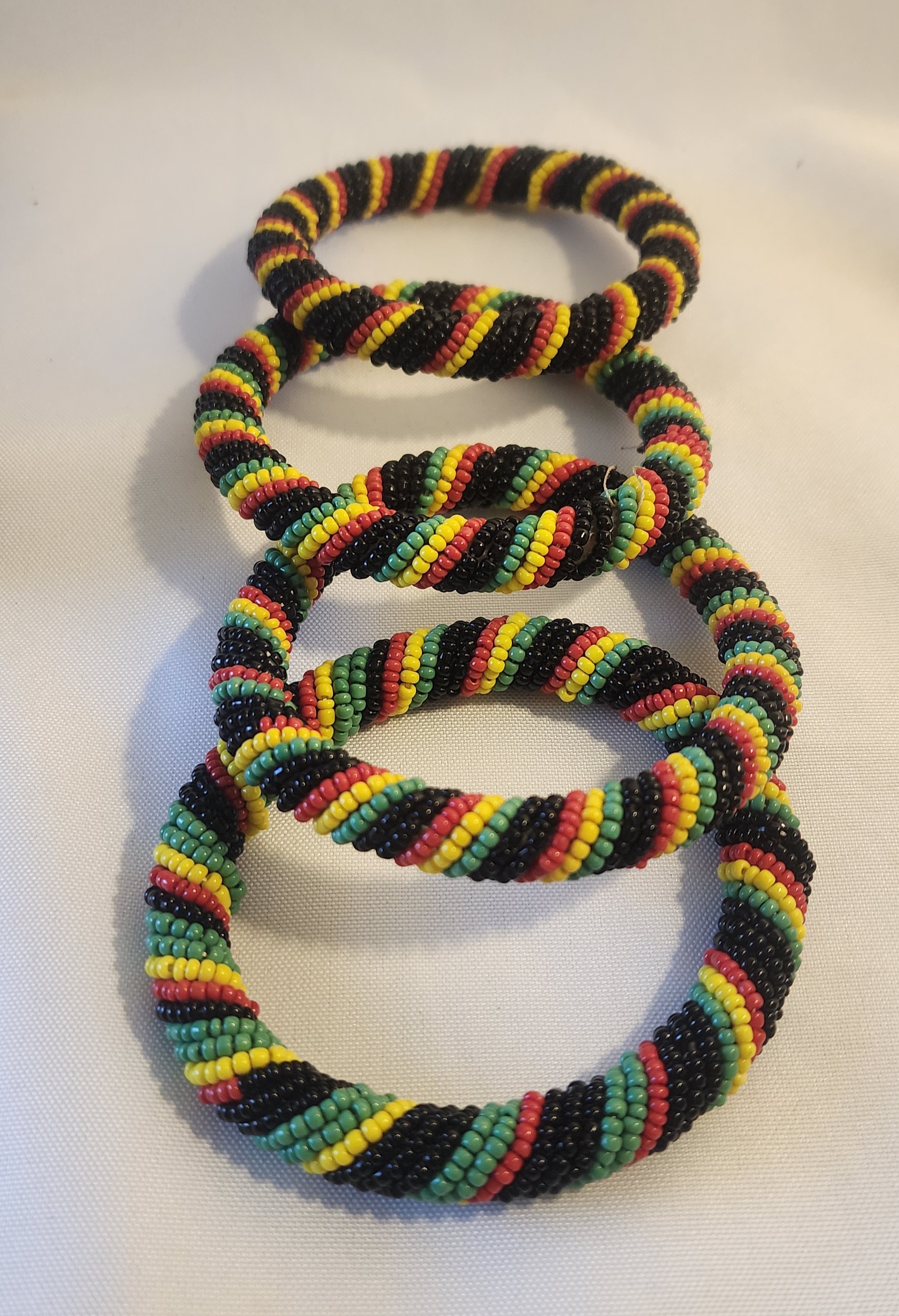 4 pcs Rasta Beaded Bracelets