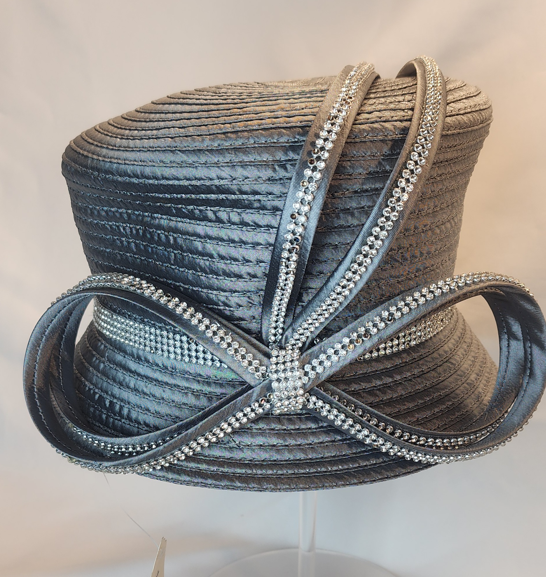Elegant Silver Church Hat