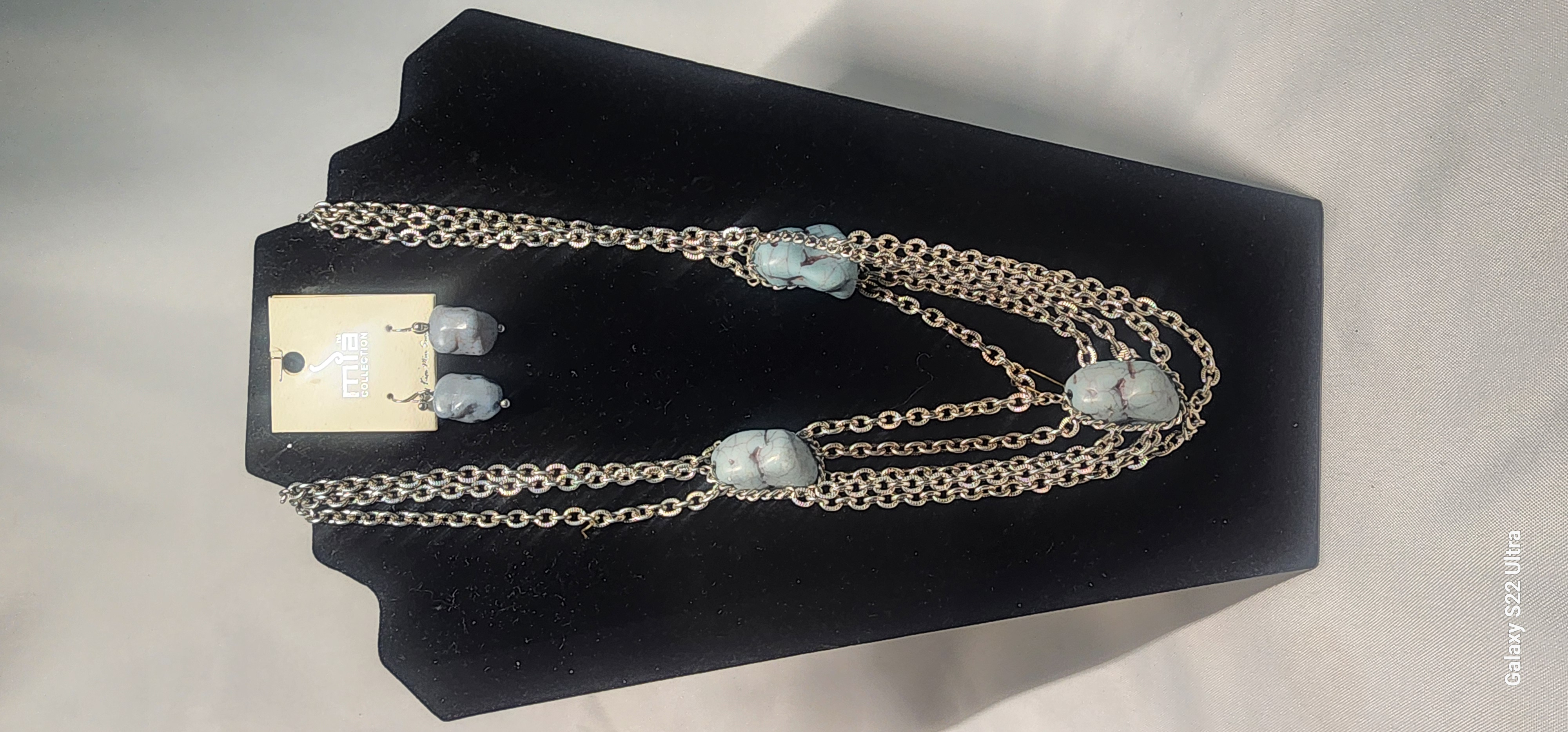 Elegant Blue Stone Jewelry Set