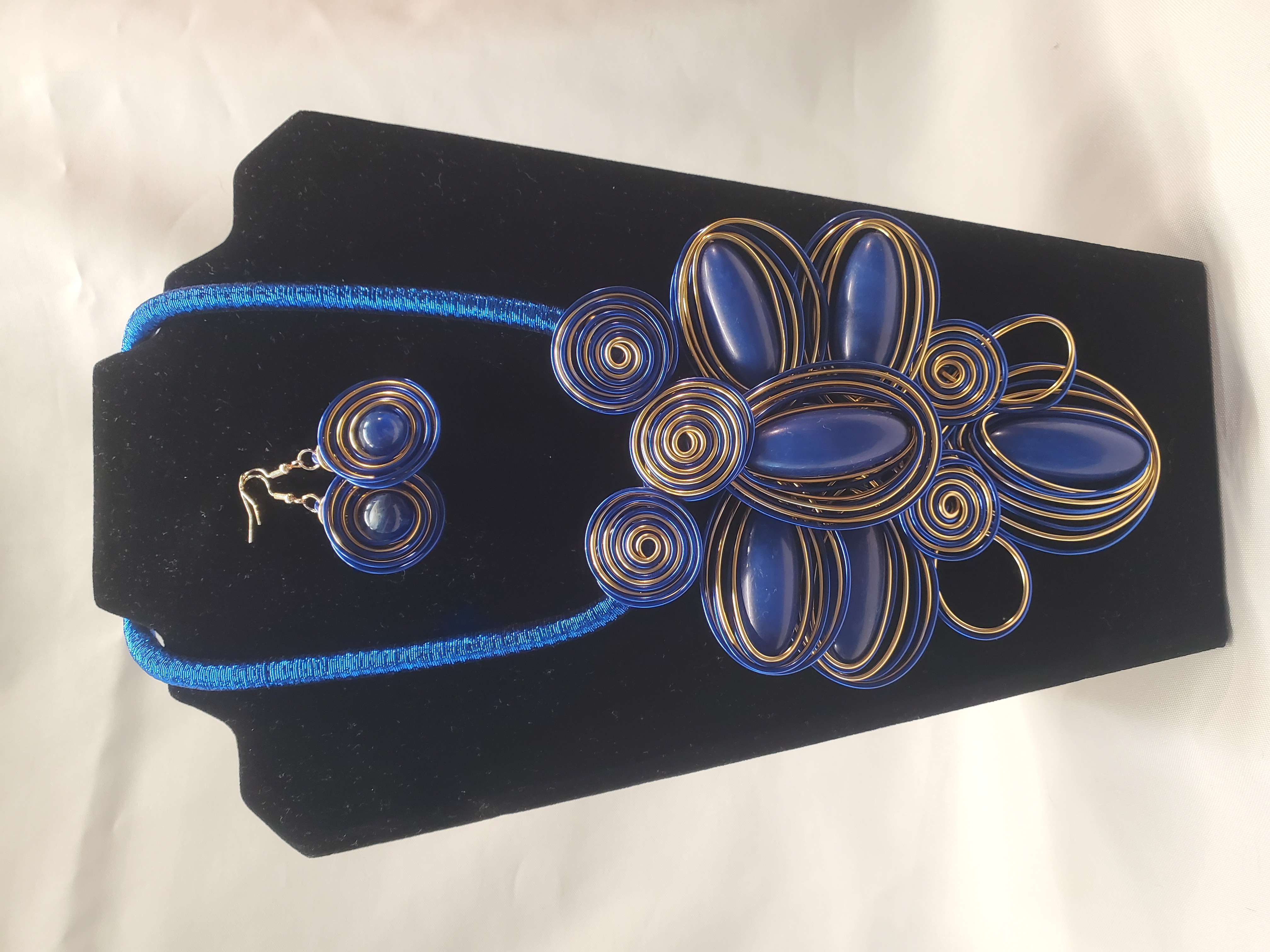 Blue Statement Necklace Set