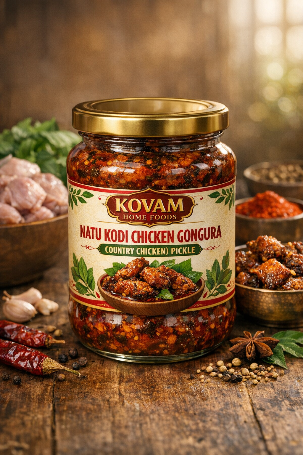 Natu Kodi Chicken Gongura ( Country Chicken ) Pickle