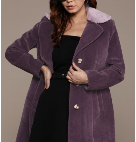 Women's Purple Velvet Coat