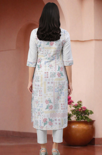 Printed Cotton Kurti Set