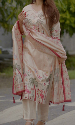Elegant Printed Cotton Suit