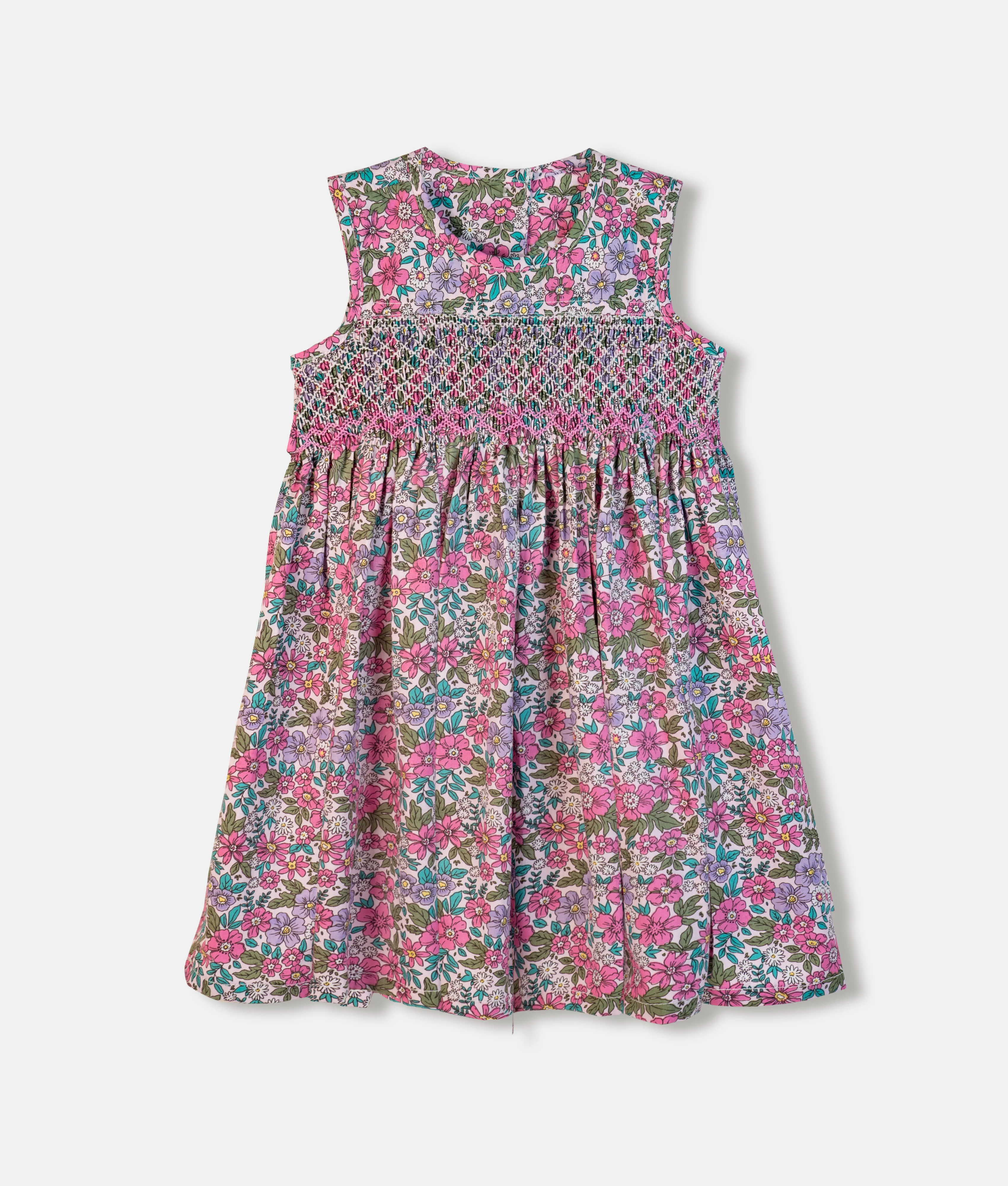 Rosy Lavender Delight Smocked Girls Dress