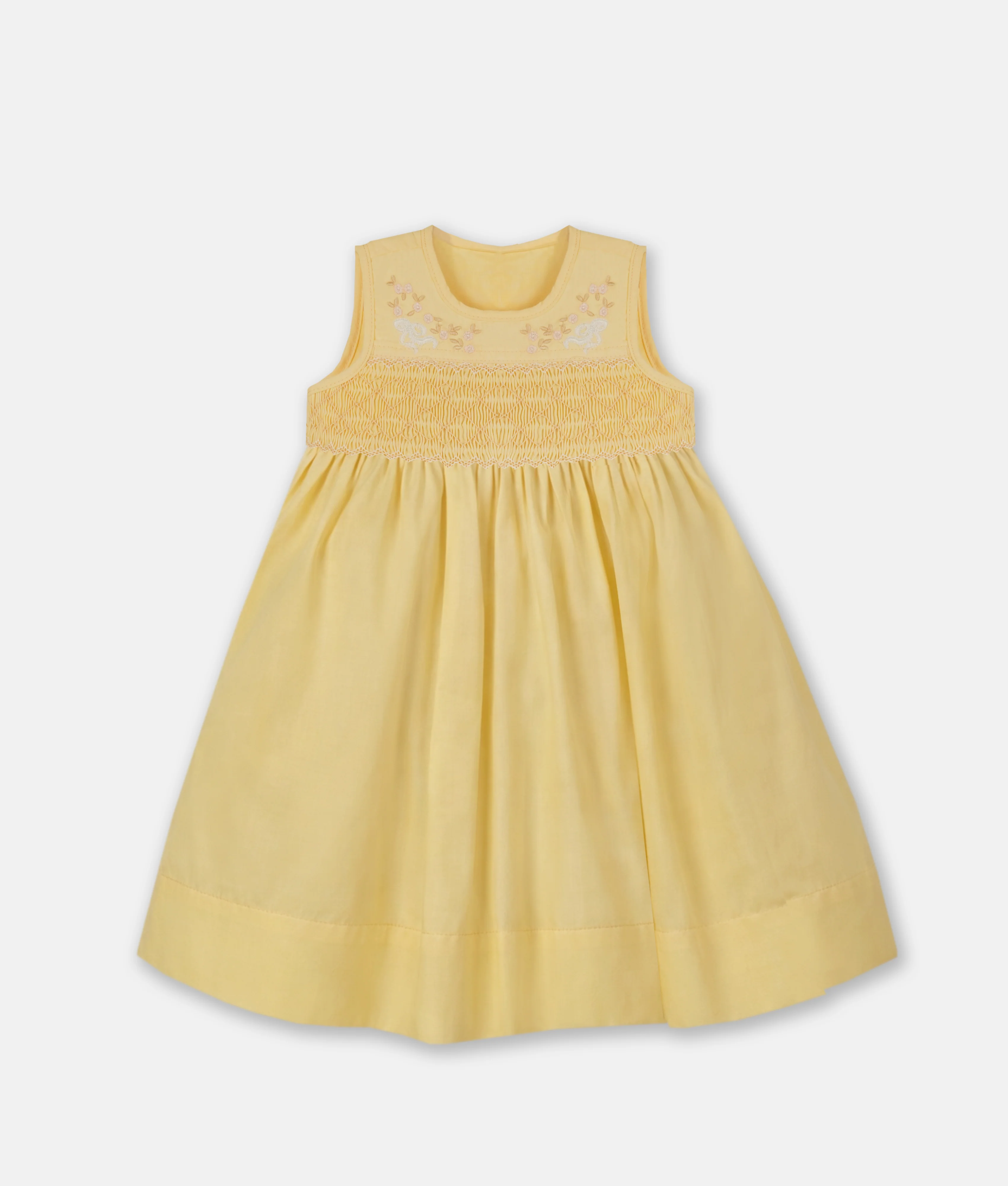 Ribbon Bloome Delight Smocked Girls Dress - Soft Yellow