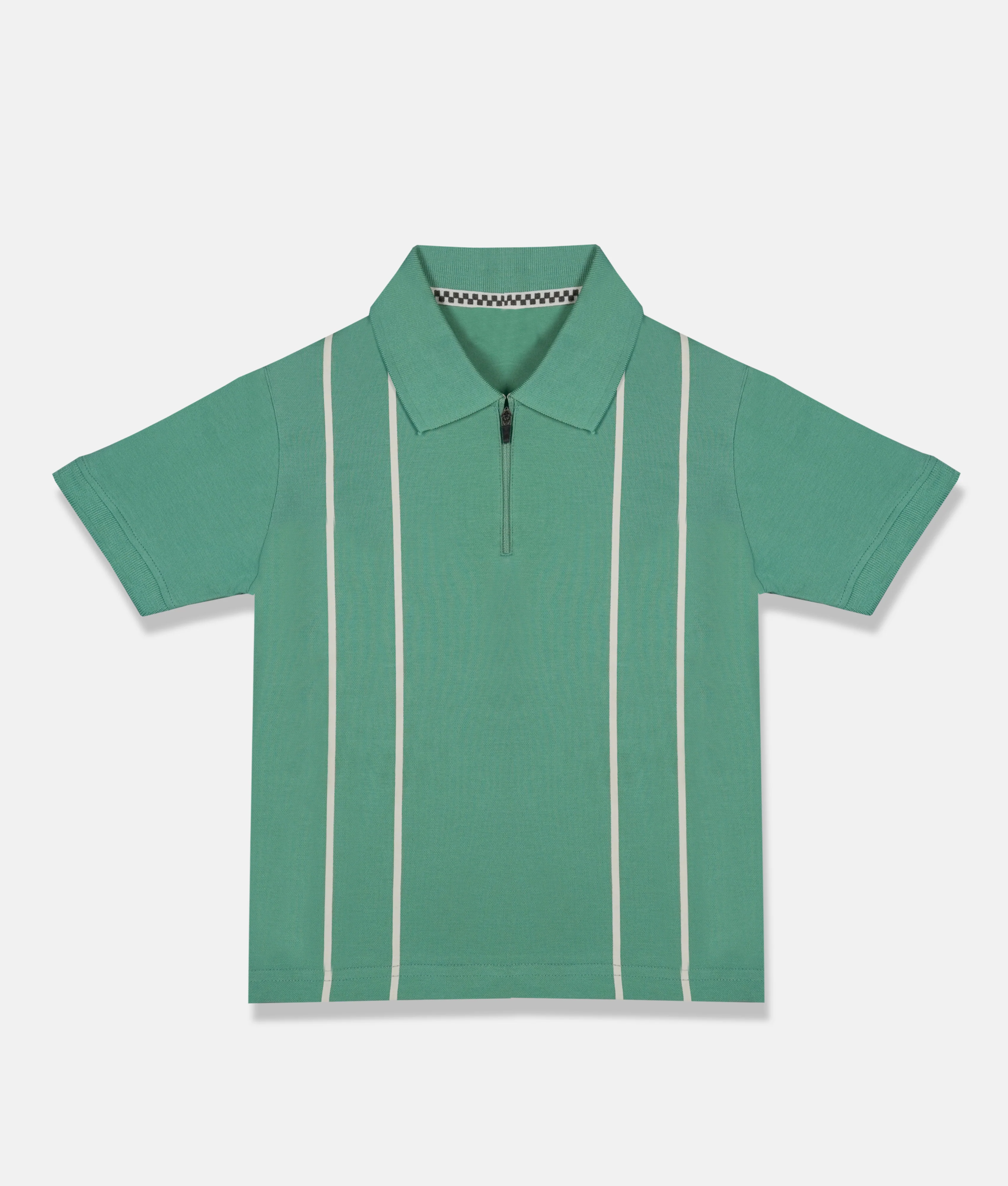 Boys T-Shirt - Twin Stripe Tracks - Ocean Green