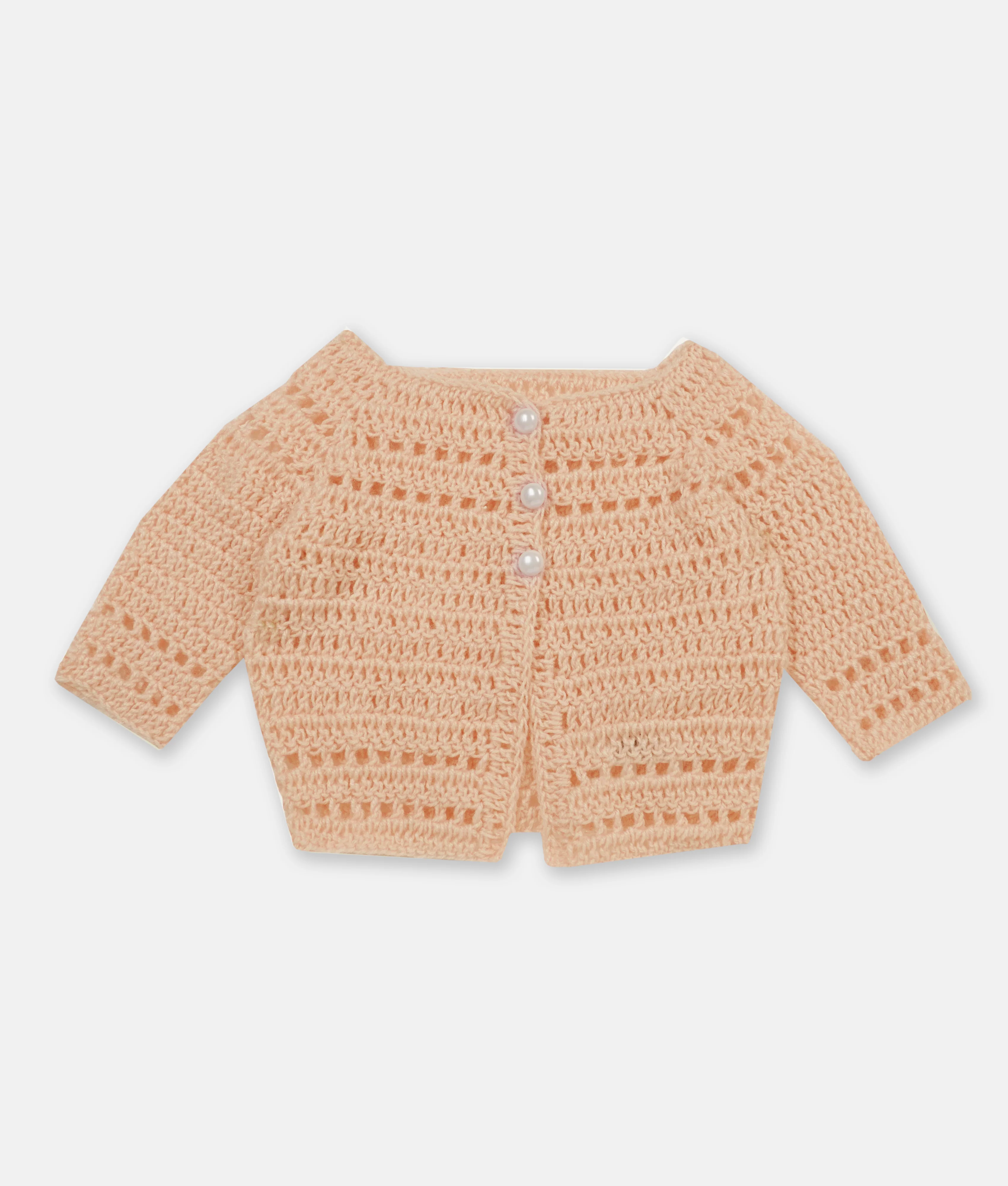 Handmade Crochet Baby Cardigan - Orange