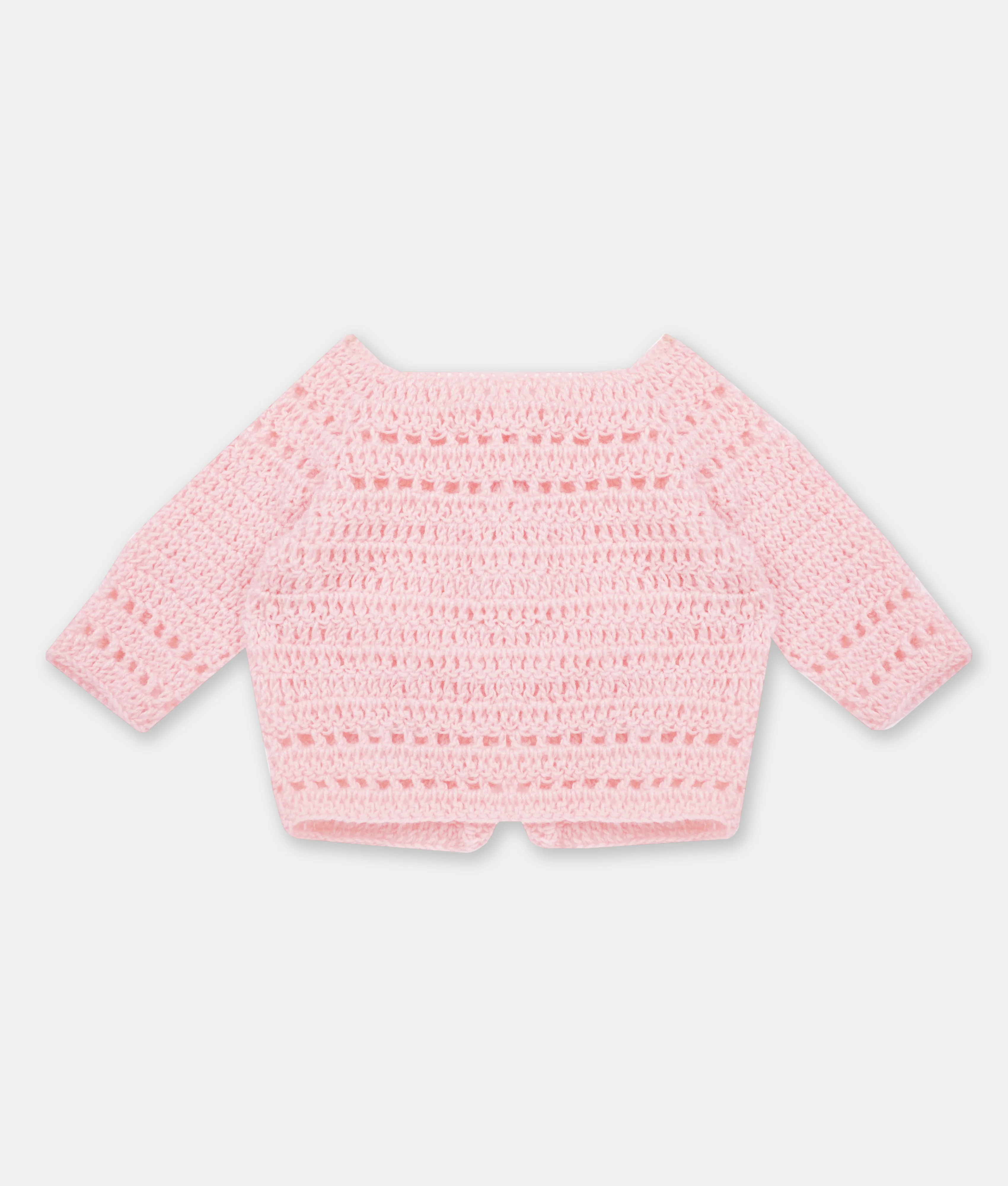 Handmade Crochet Baby Cardigan - Pink