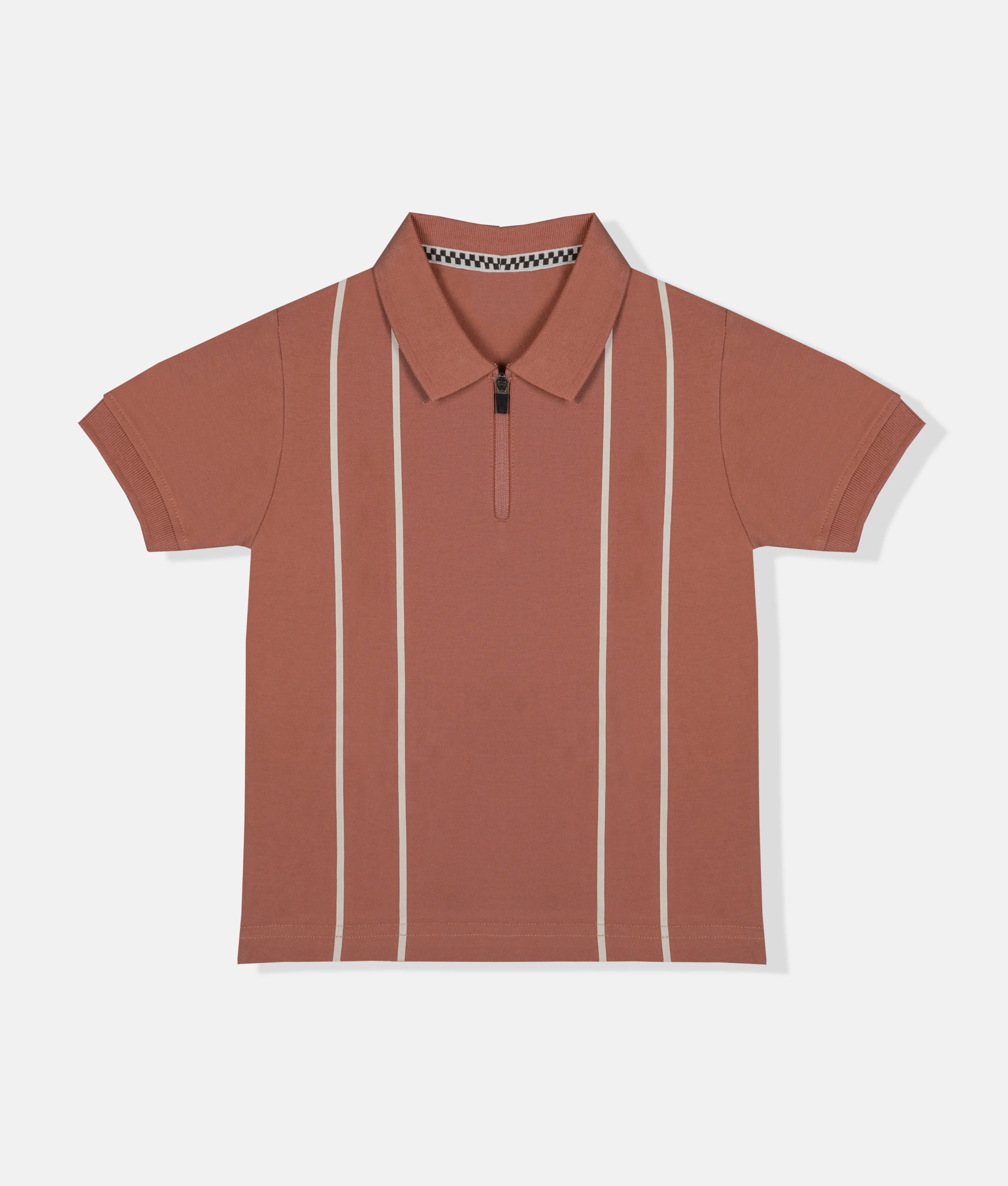 Boys T-Shirt - Twin Stripe Tracks - Peach
