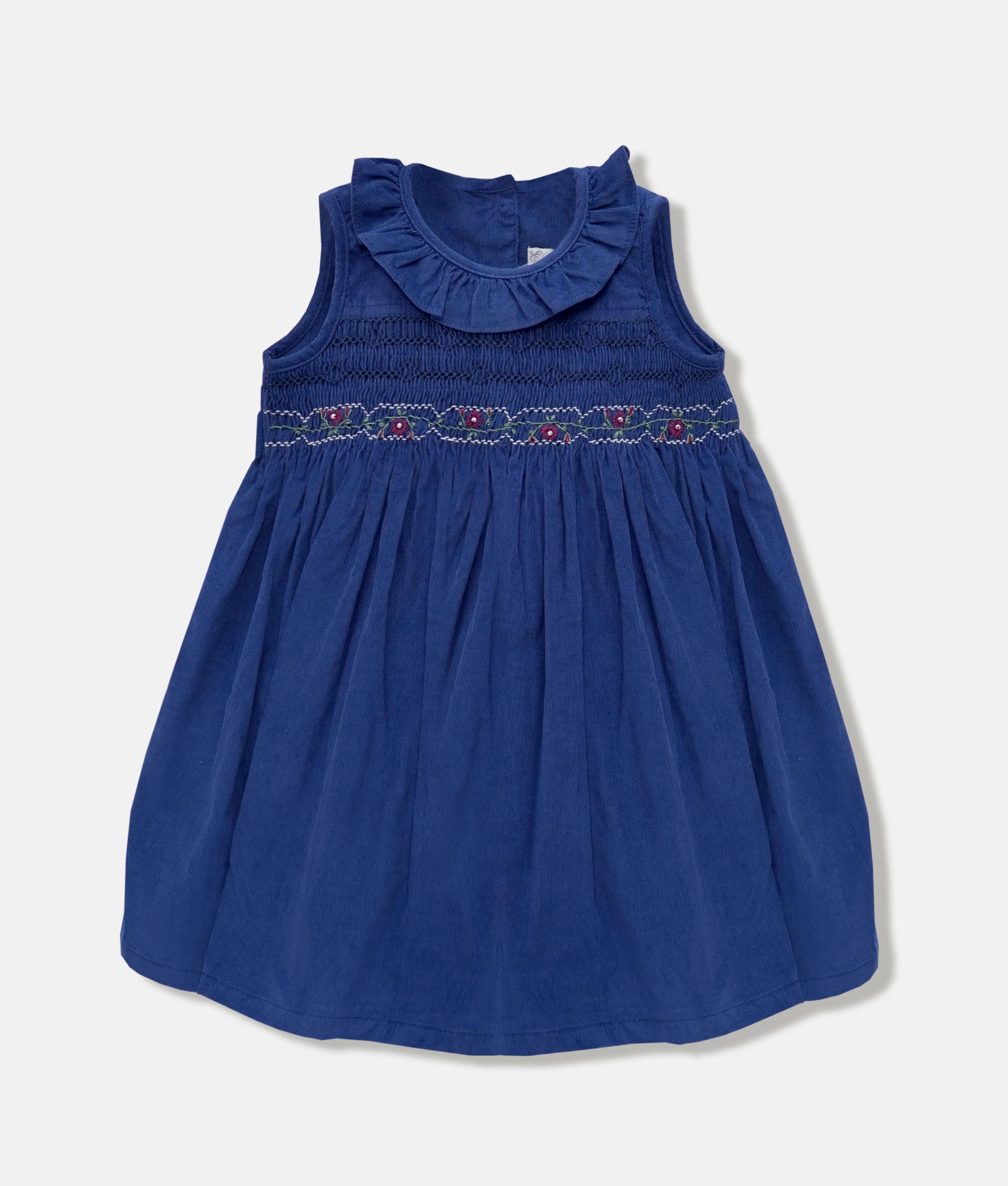 Winter Snow Wreath Smocked Girls Dress