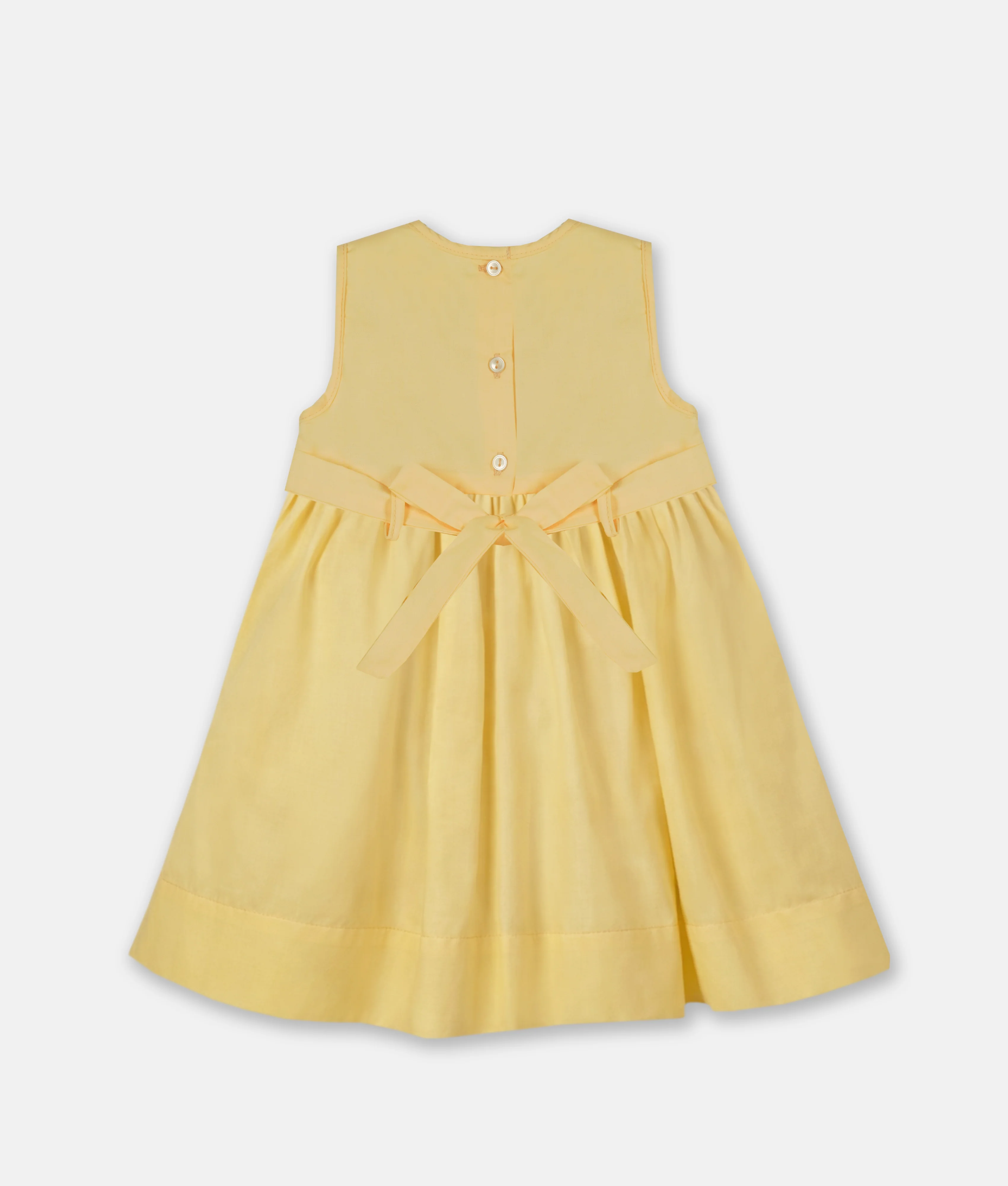 Ribbon Bloome Delight Smocked Girls Dress - Soft Yellow