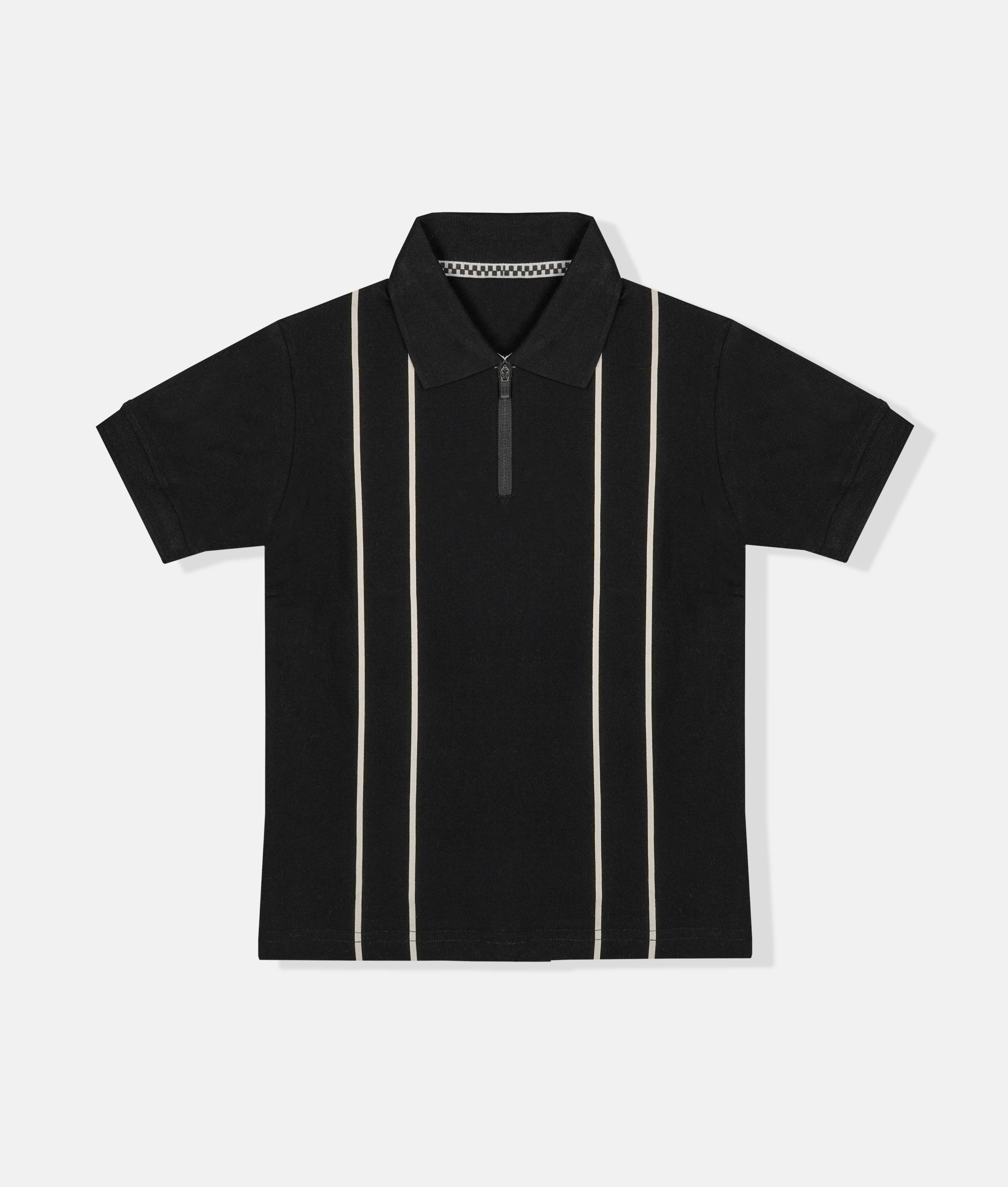 Boys T-Shirt - Twin Stripe Tracks - Black