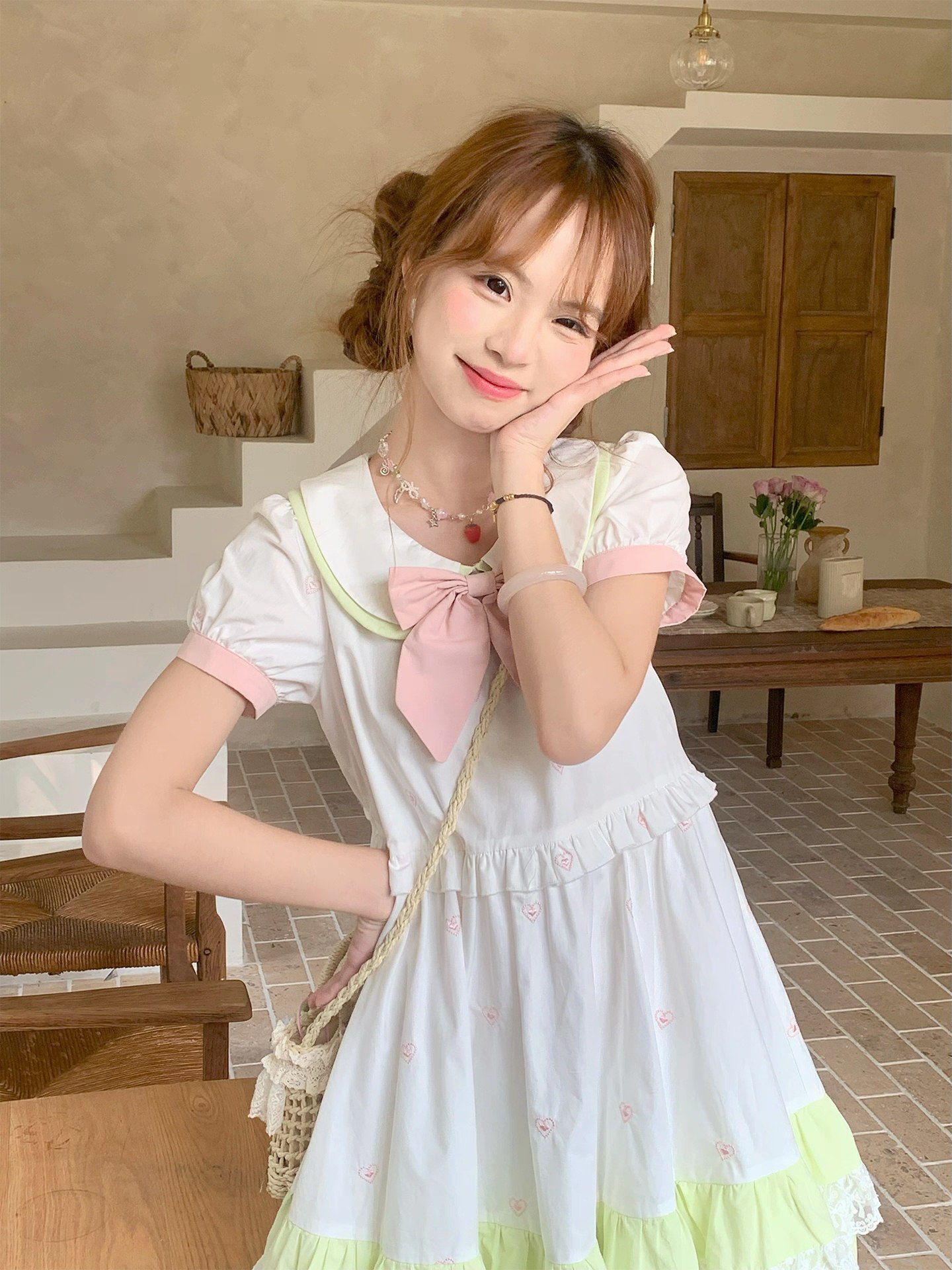 Cute Pastel Dress with Bow