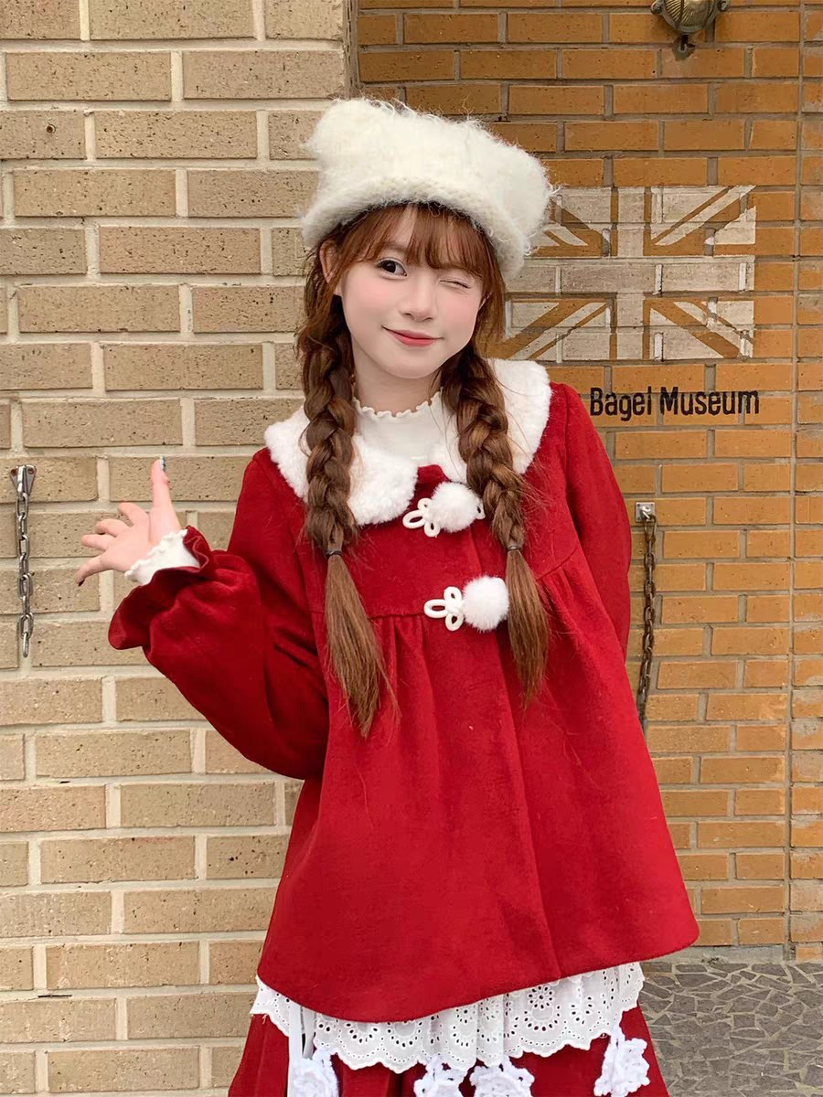 Red Winter Lolita Outfit