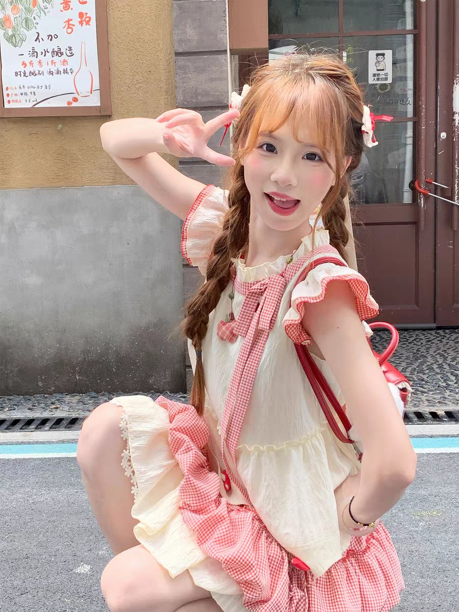 Red and White Gingham Dress