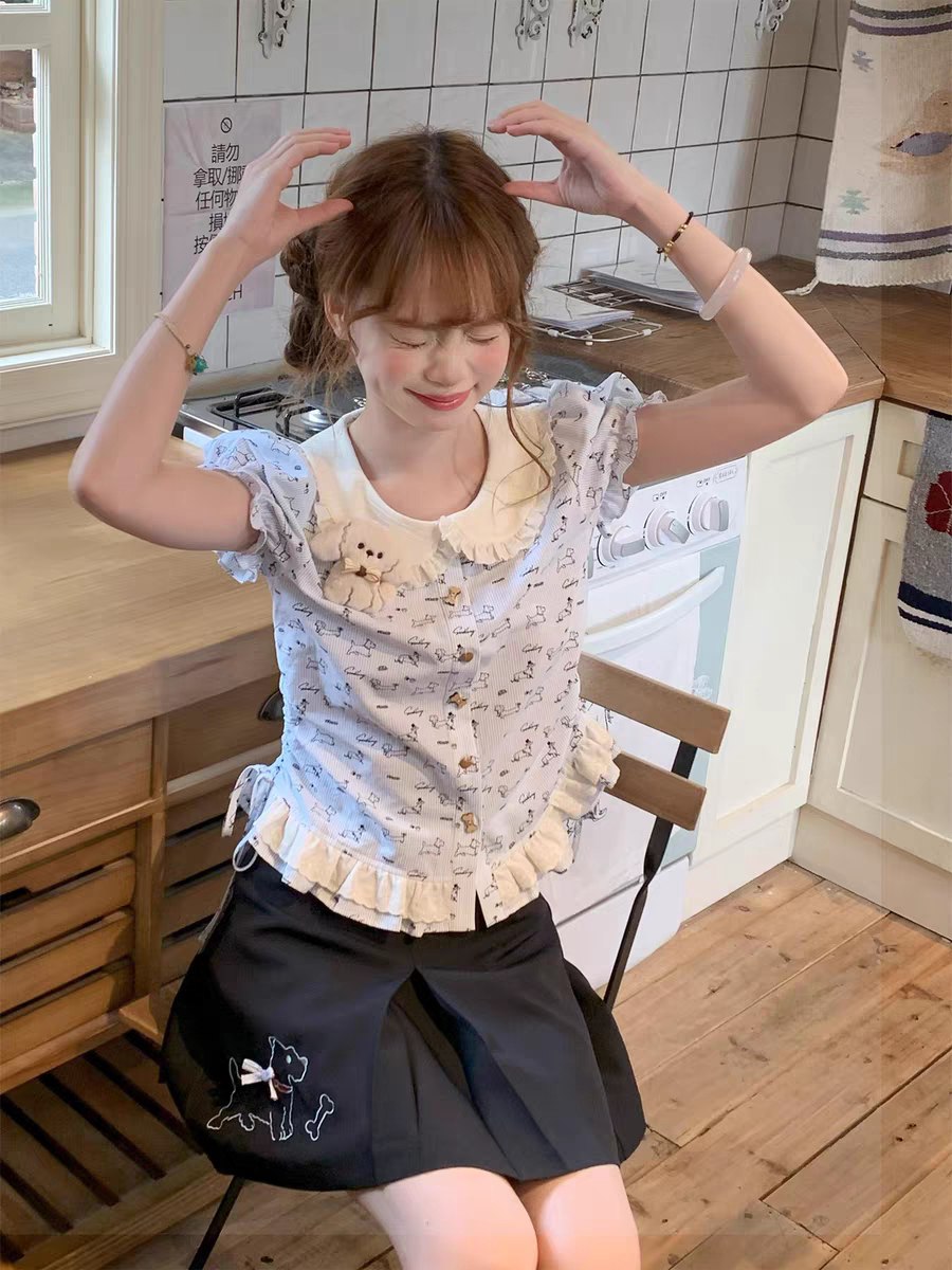 Cute Cartoon Print Blouse