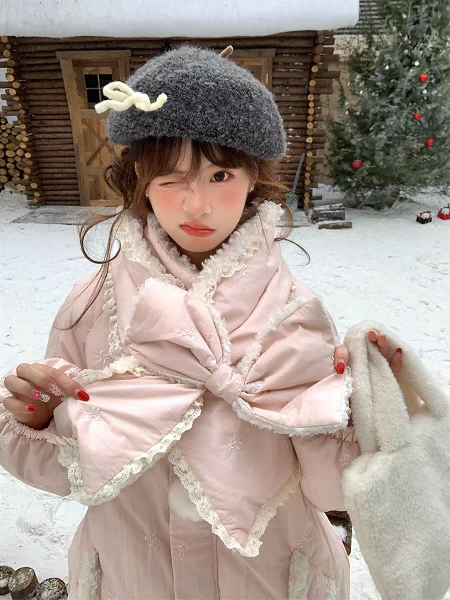 Pink Winter Coat with Bow