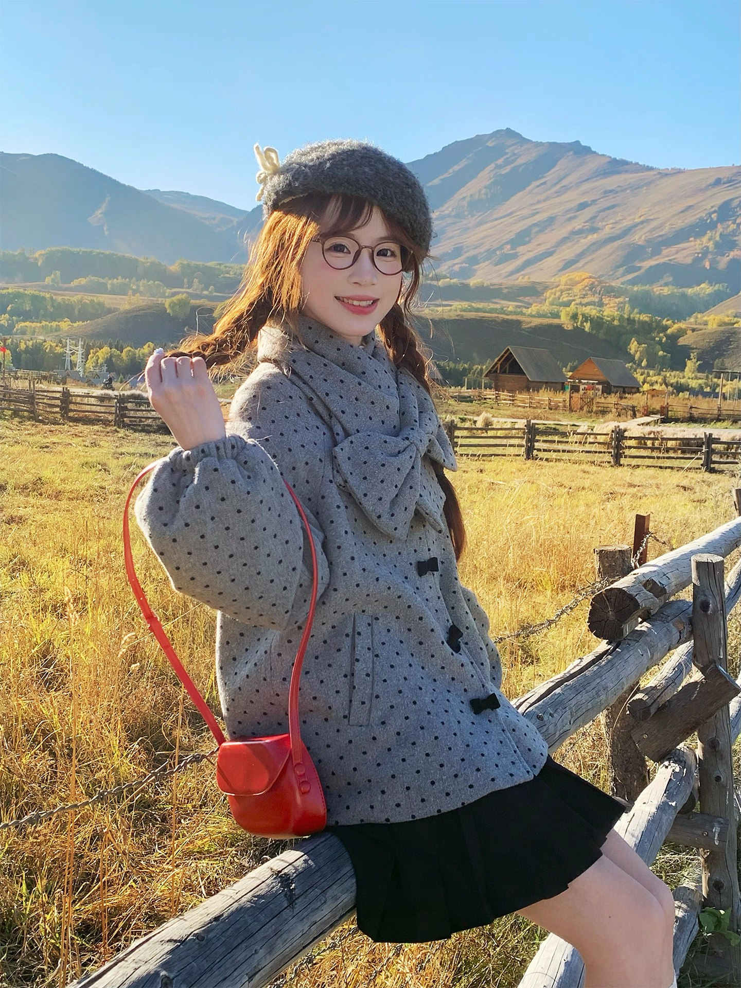 Stylish Polka Dot Coat