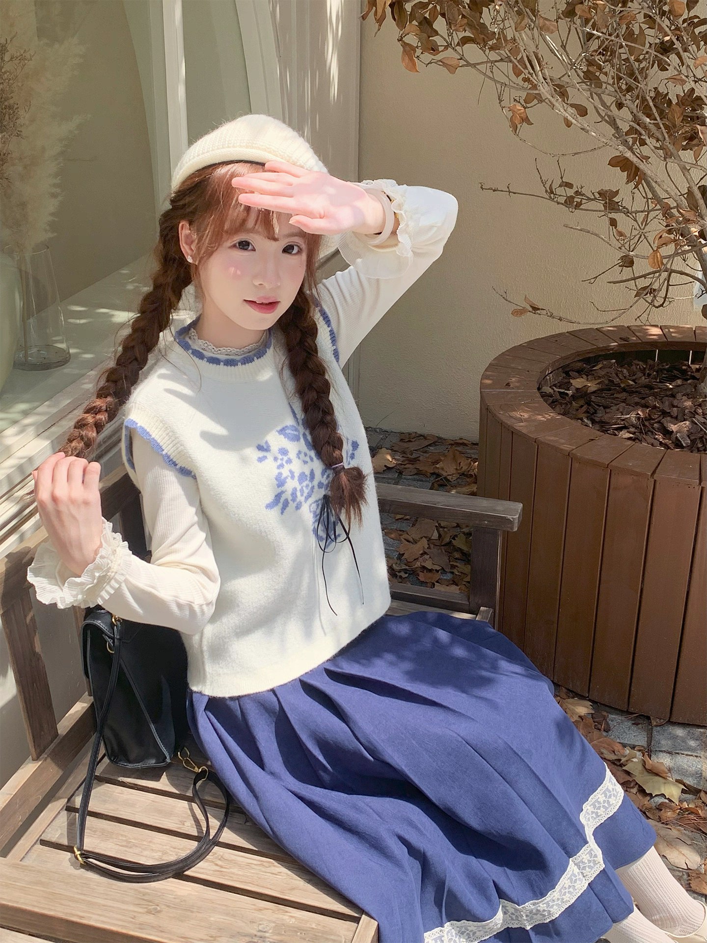 Vintage Floral Knit Sweater