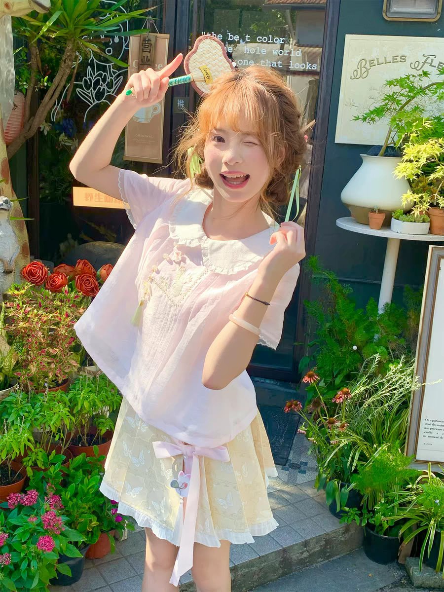 Pastel Pink Collared Blouse