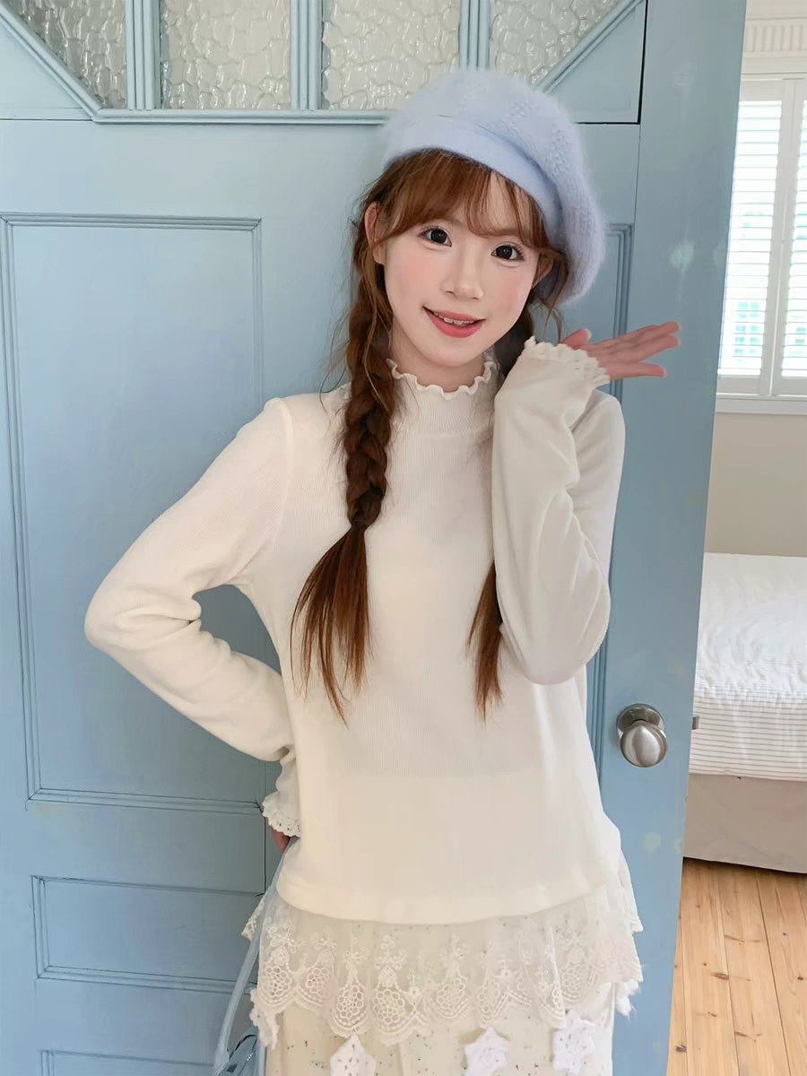 Cream Lace Knit Sweater