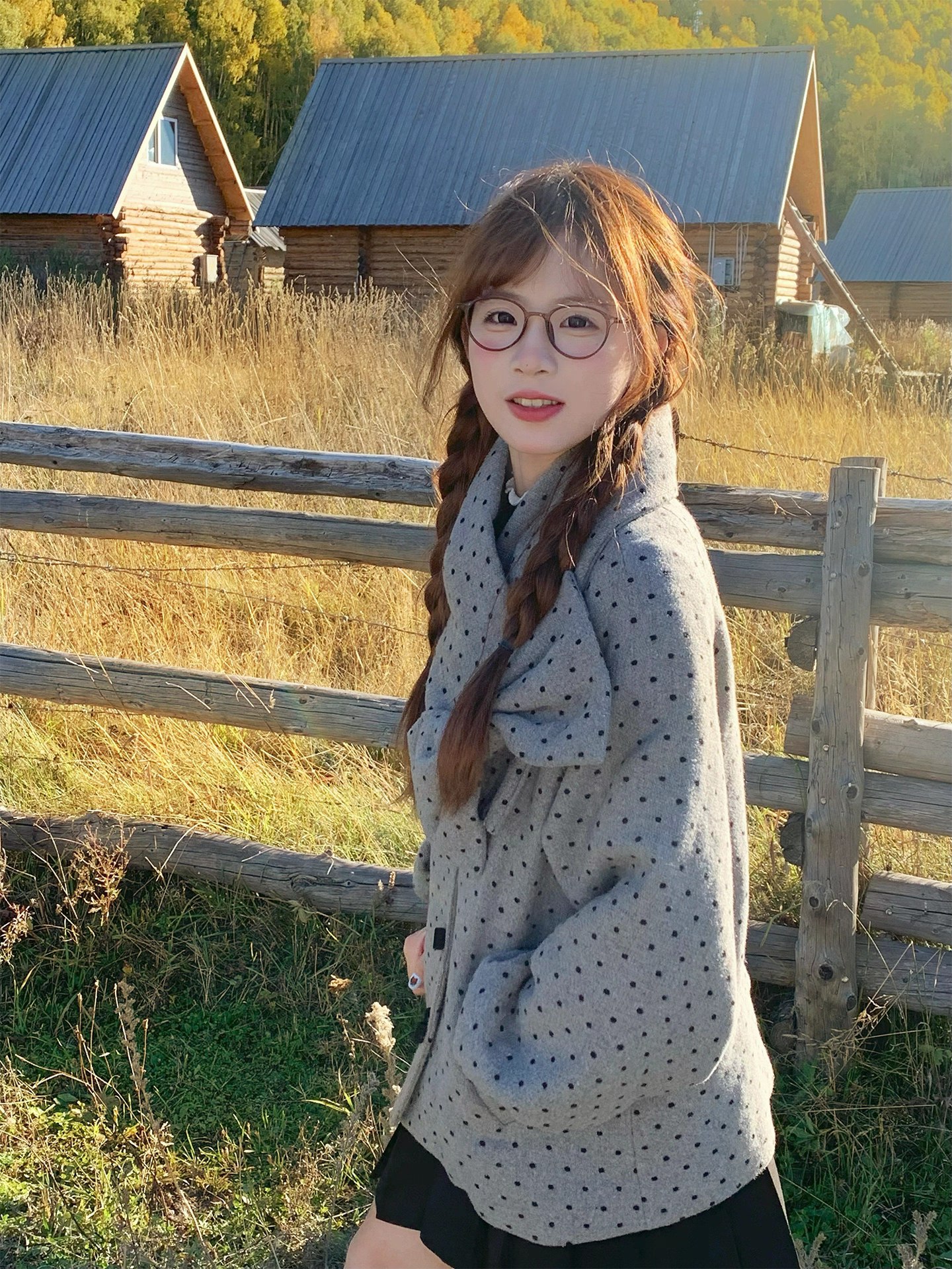 Stylish Polka Dot Coat