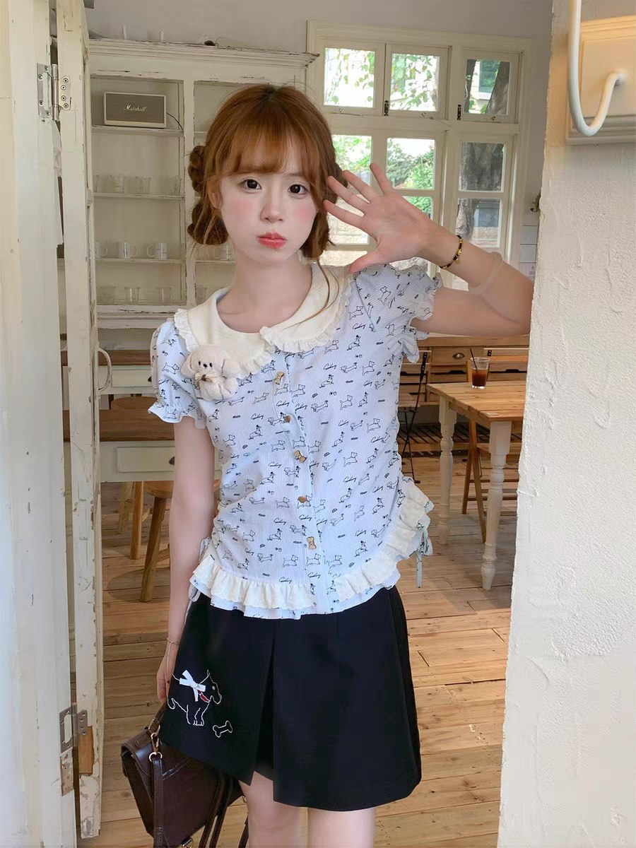 Cute Cartoon Print Blouse