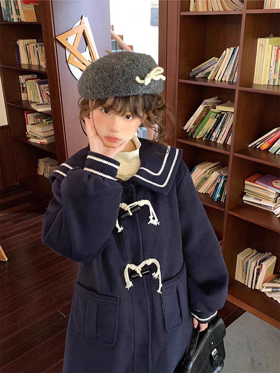 Navy Blue Toggle Coat