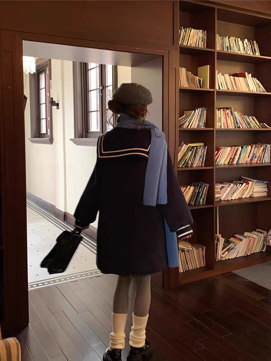 Navy Blue Toggle Coat