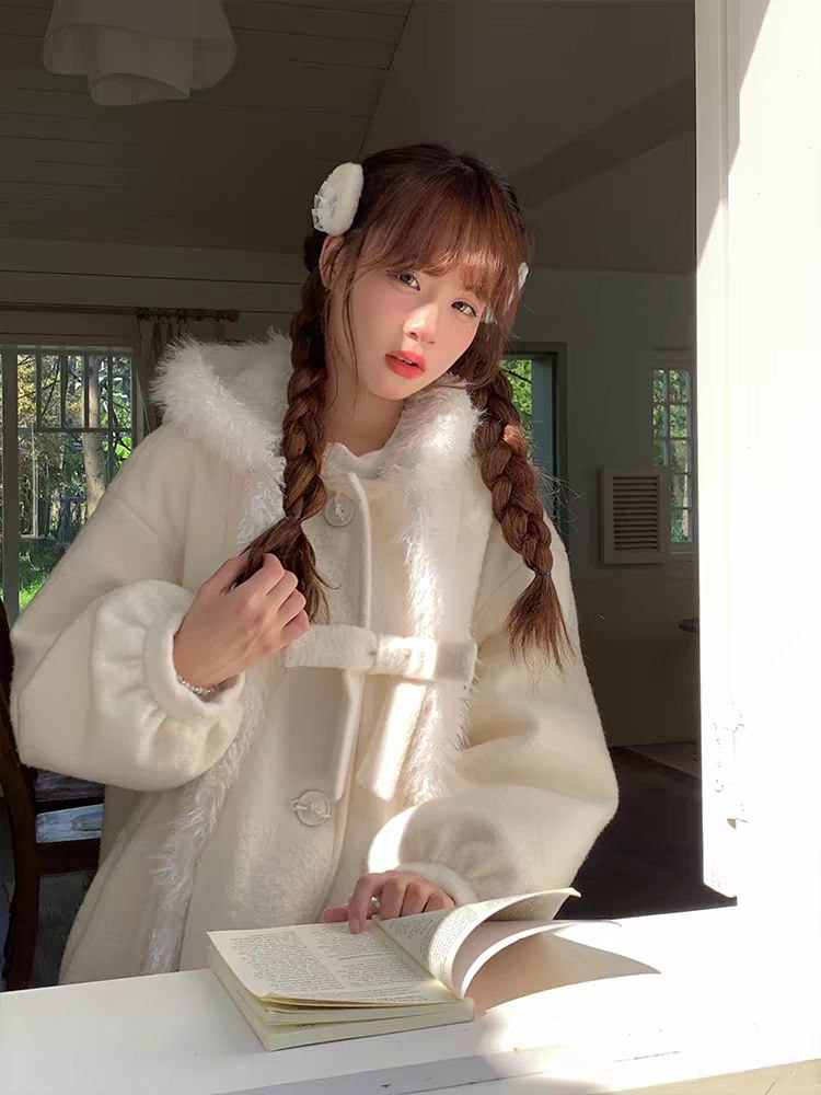 White Fuzzy Winter Coat