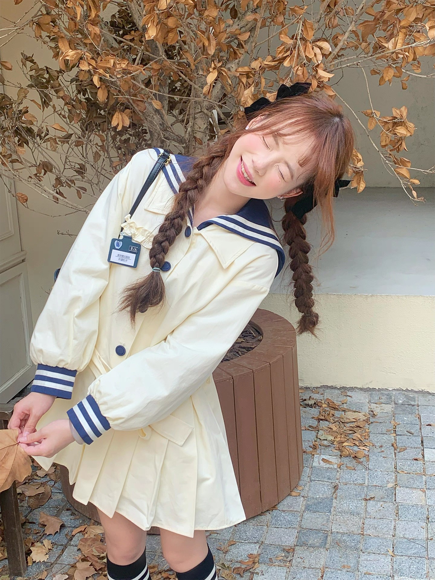 Cream Sailor Uniform Dress