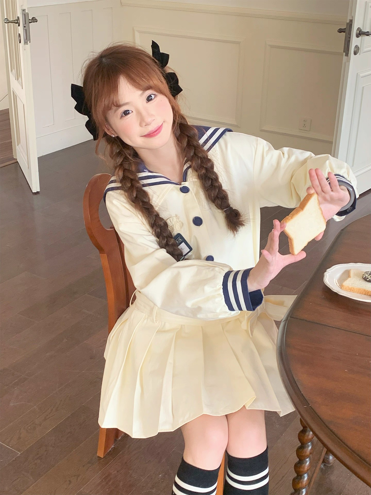 Cream Sailor Uniform Dress