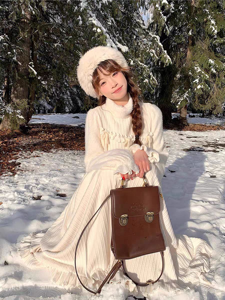 Cream Winter Dress