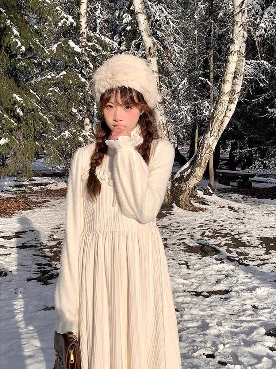Cream Winter Dress