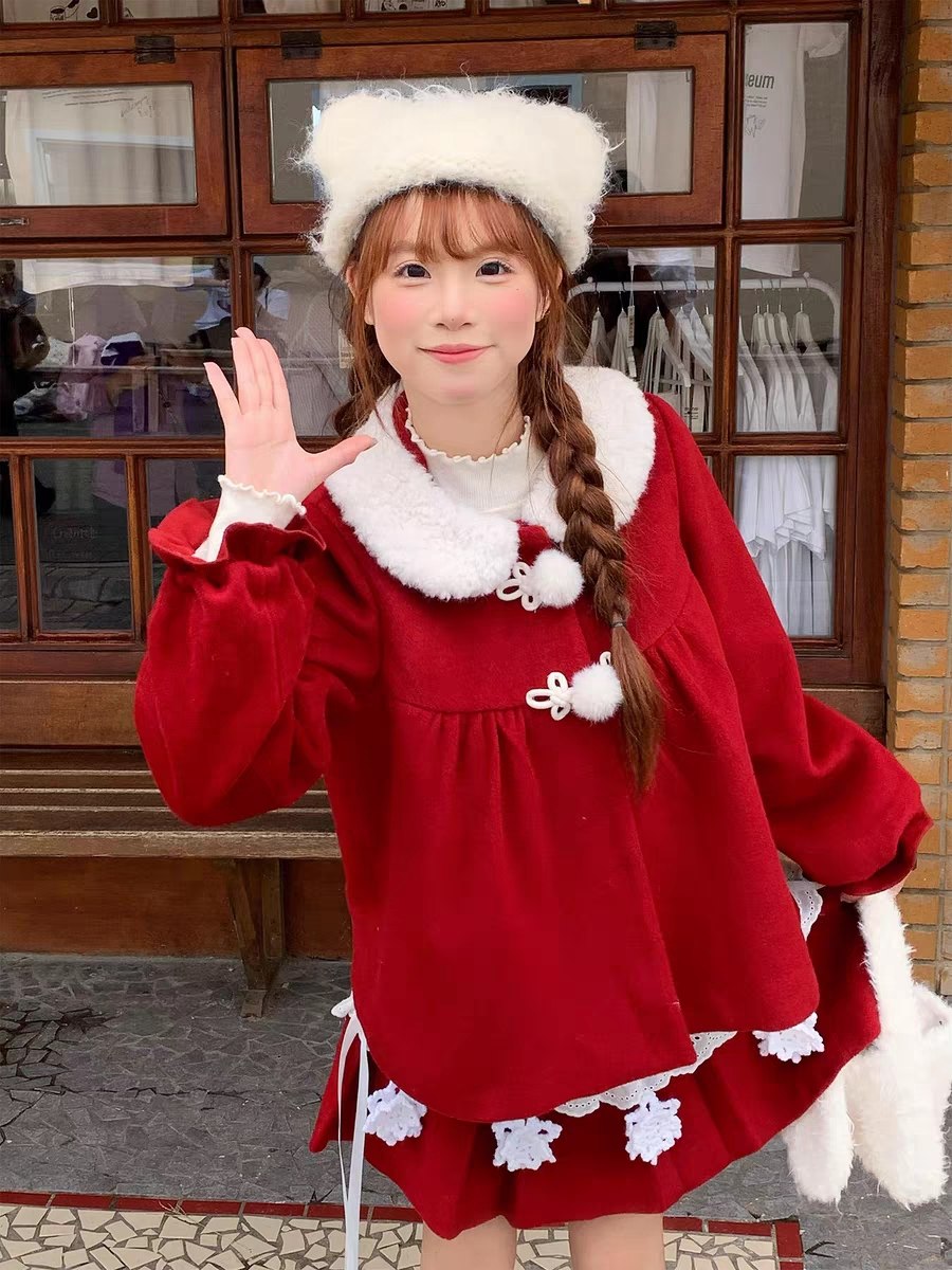 Red Winter Lolita Outfit
