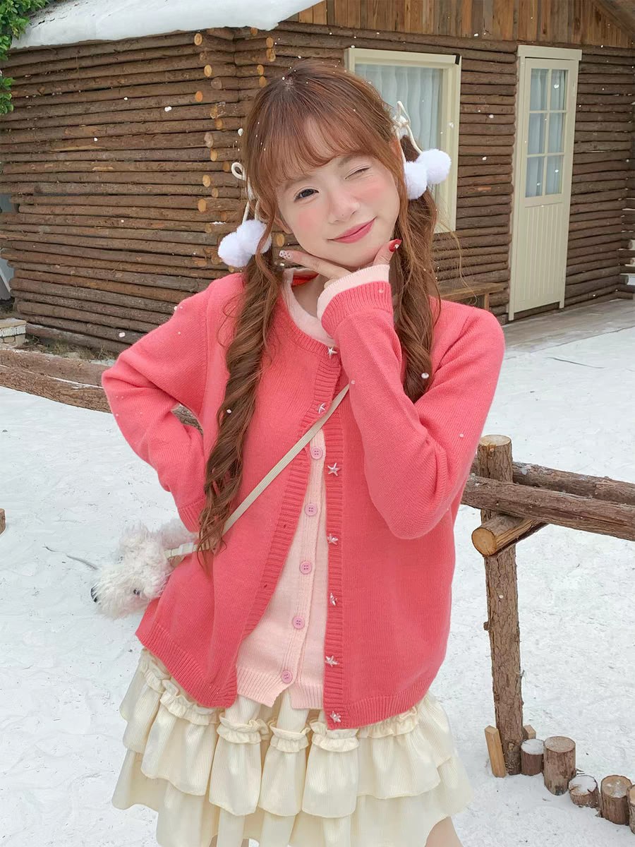 Pink Cardigan Sweater