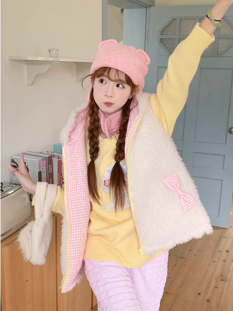 Fluffy White Fur Vest