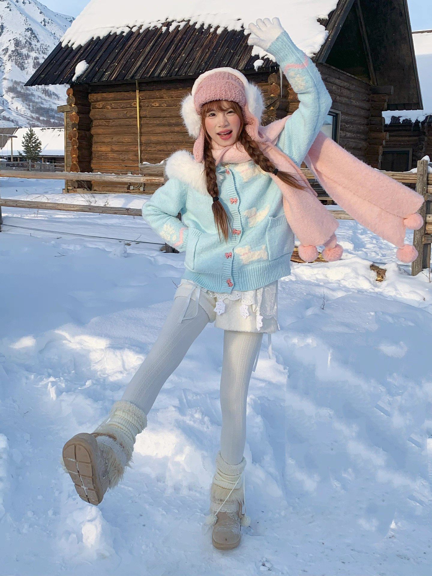 Pastel Winter Knit Cardigan