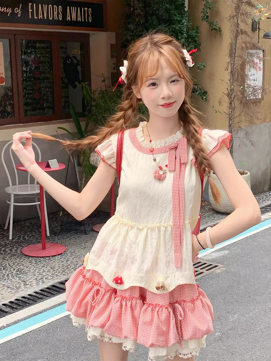 Red and White Gingham Dress