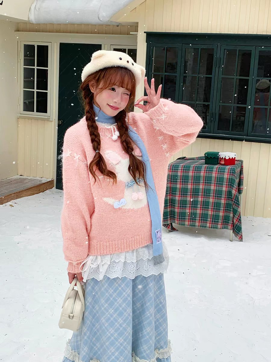 Pastel Animal Knit Sweater