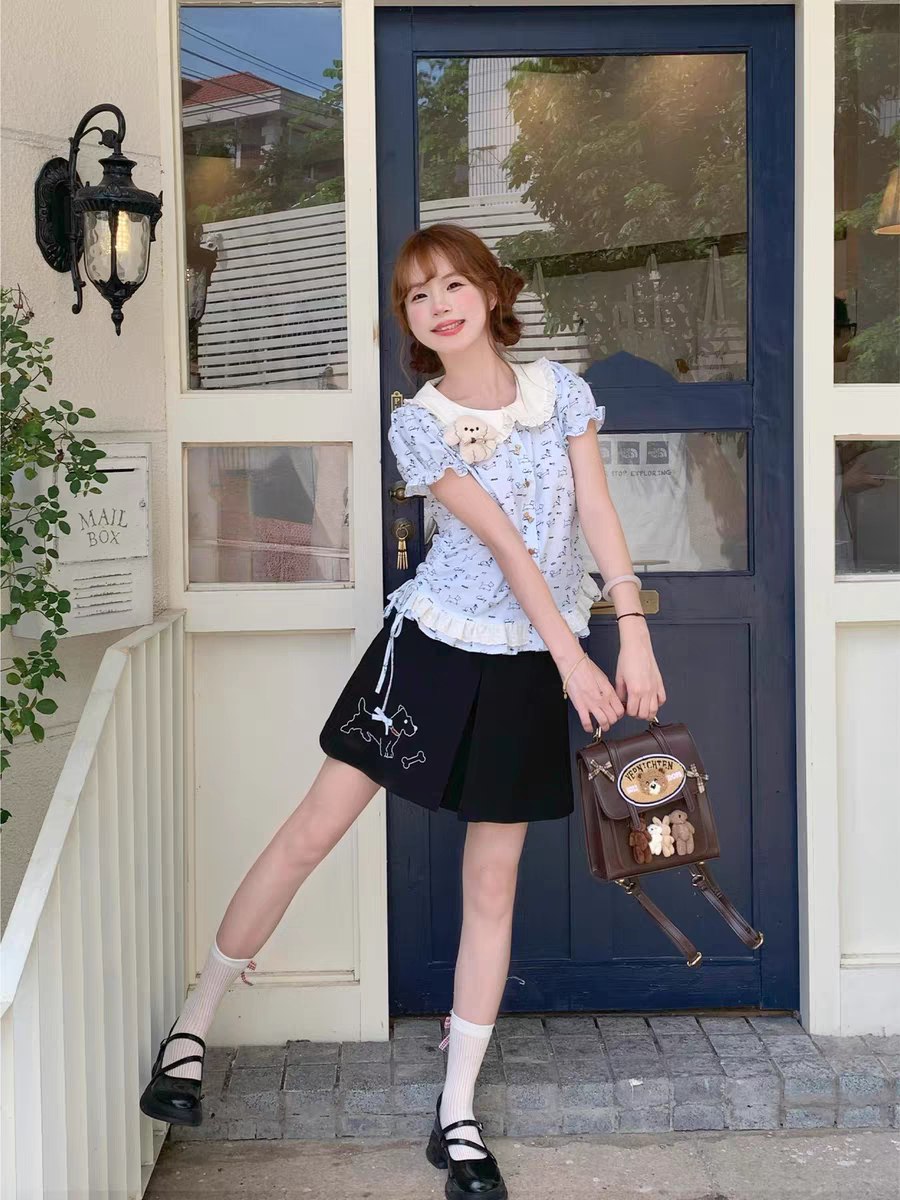 Cute Cartoon Print Blouse