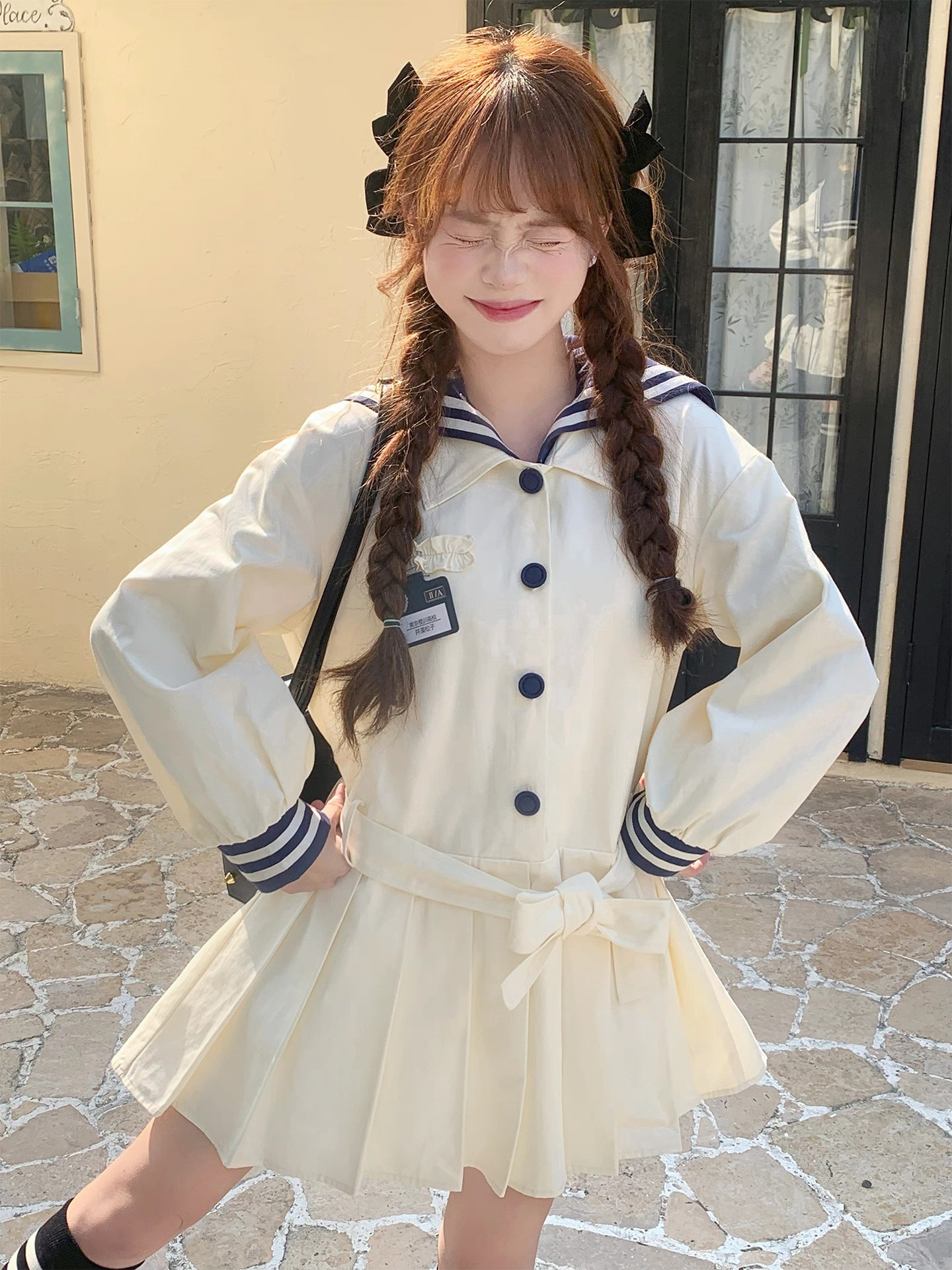 Cream Sailor Uniform Dress
