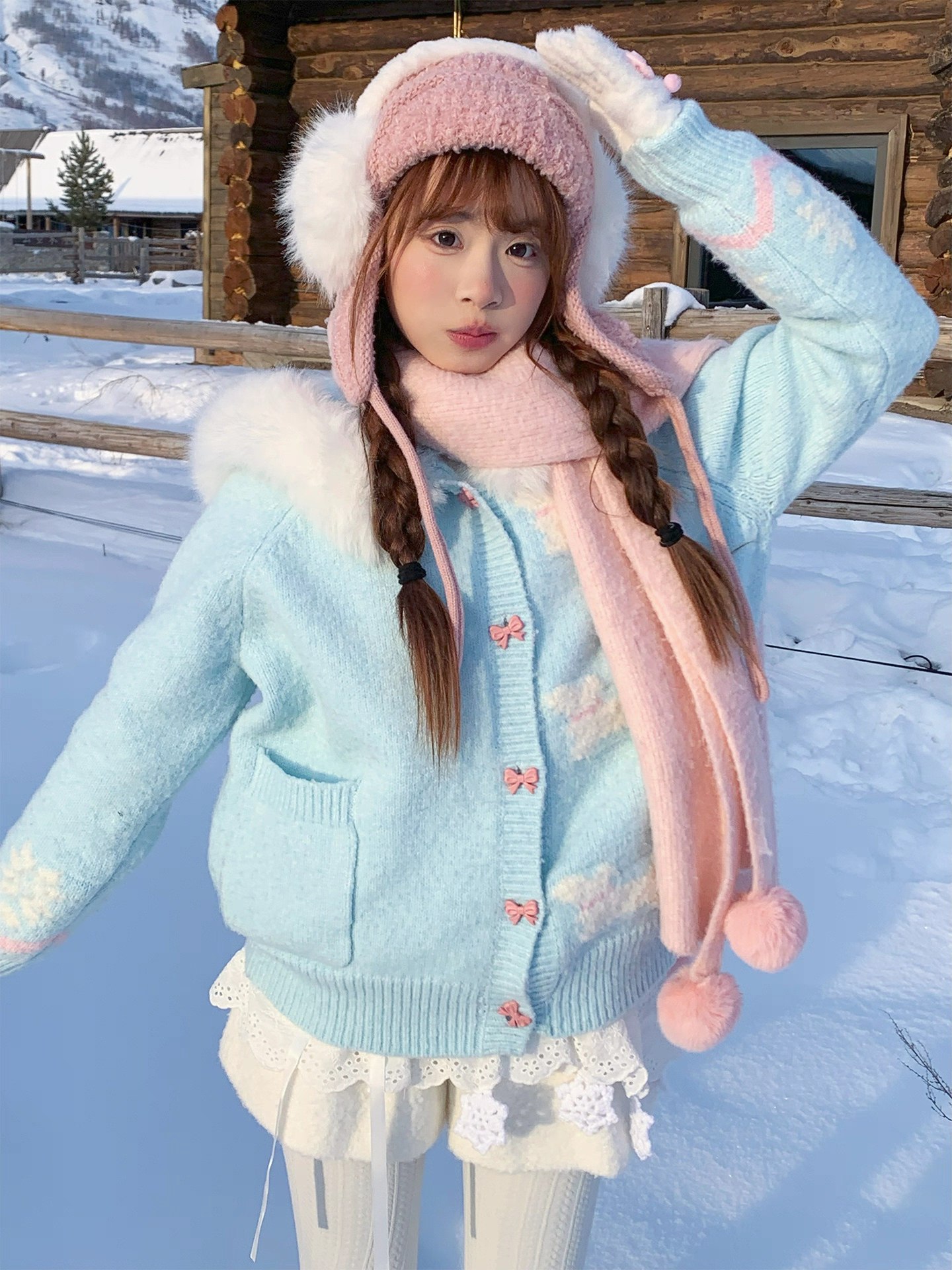 Pastel Winter Knit Cardigan