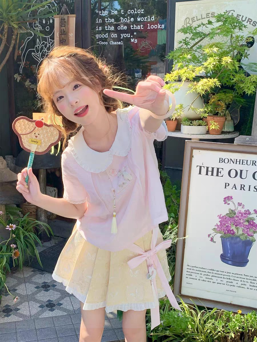 Pastel Pink Collared Blouse