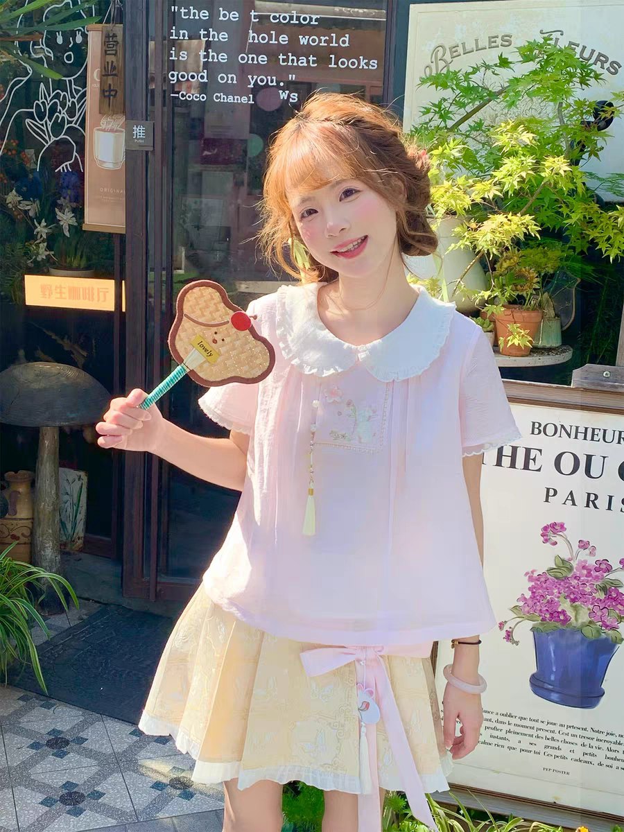 Pastel Pink Collared Blouse