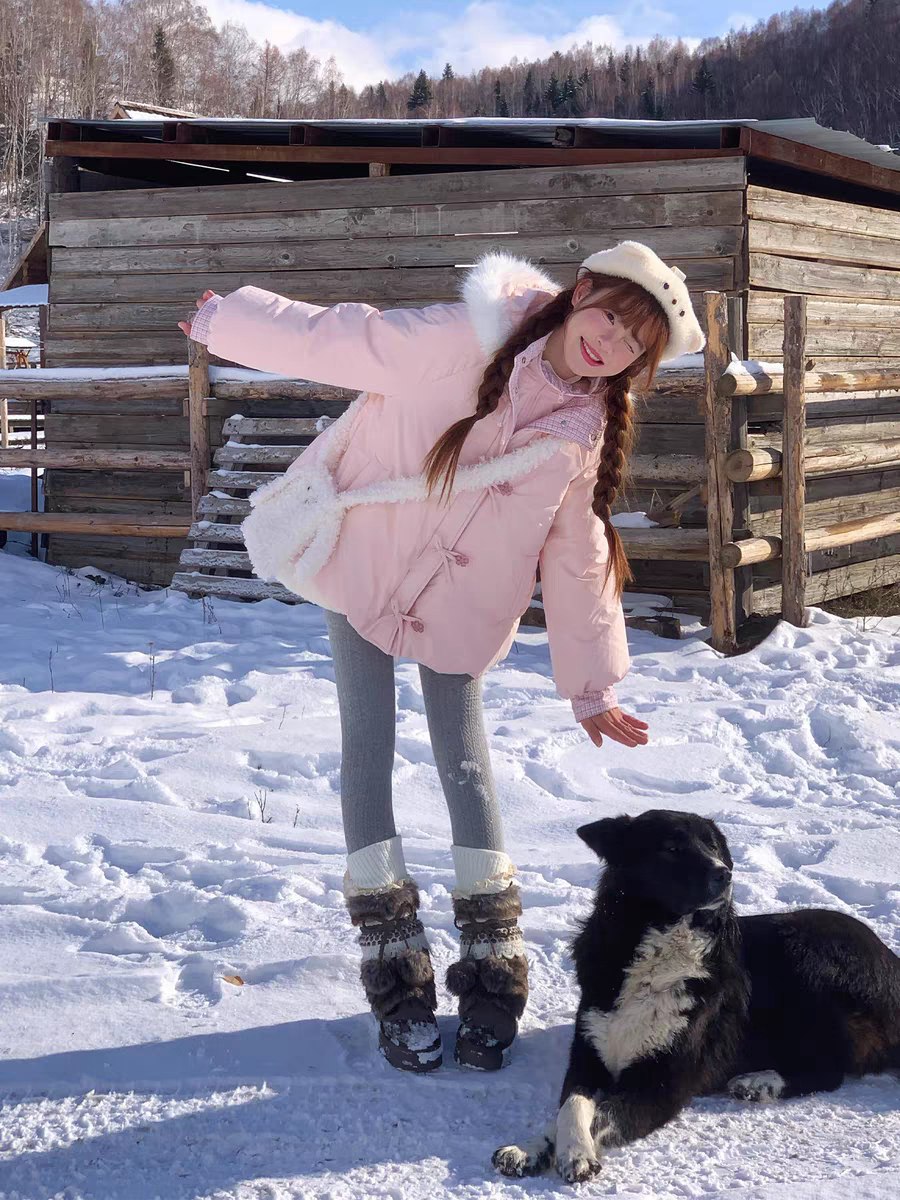 Winter Pink Puffer Jacket